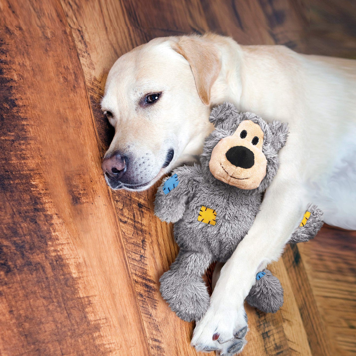 KONG Wild Knots Bear - Hundespielzeug aus Geknotetem Seil - Minimale Füllung - Für Kleine/Mittelgroße Hunde - Bär