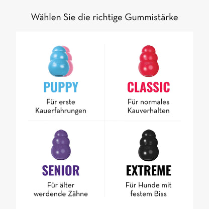 KONG Classic - Füllbares Hundespielzeug - Apportier- und Kauspielzeug für Hunde - Kann Mit Leckerlis Gefüllt Werden - Strapazierfähiges Naturkautschukmaterial - Für Große Hunde