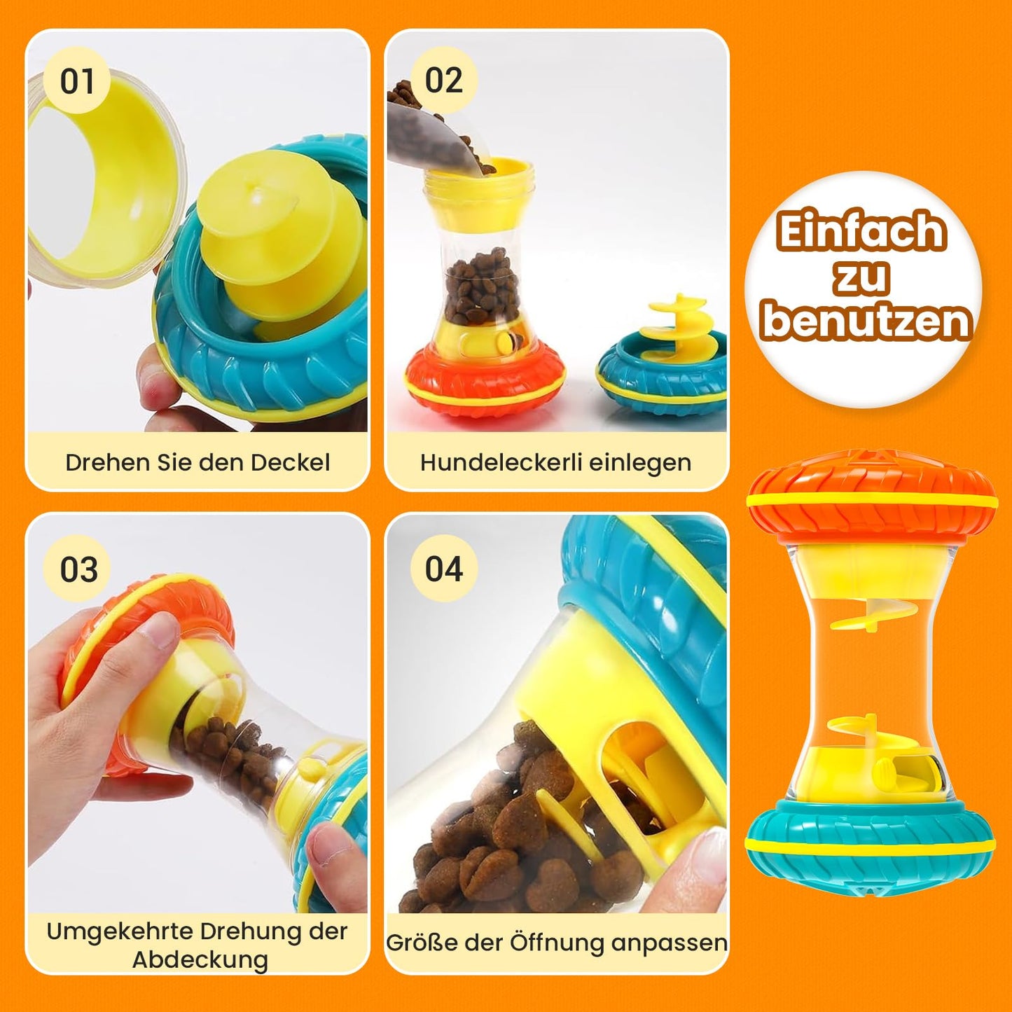 MateeyLife Intelligenzspielzeug für Hunde, hundespielzeug Interaktives mit Slow Feeder - Unzerstörbares Hundespielzeug zur geistigen Beschäftigung & Langsamfütterung - Lernspielzeug für Hunde