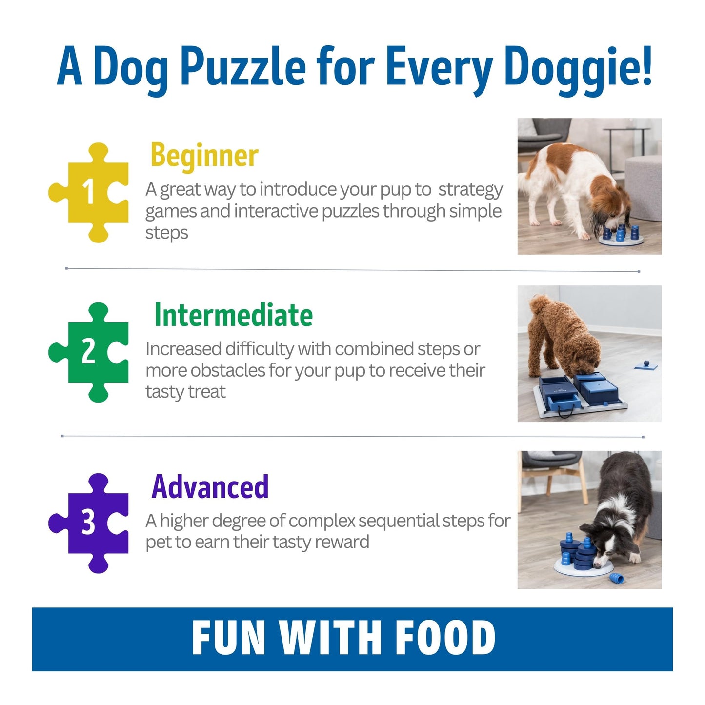 TRIXIE Flip Board Strategiespiel, Hundespielzeug für Fortgeschrittene, Level 2 Aktivität, Leckerli-Puzzle, interaktives Spiel, Bereicherung