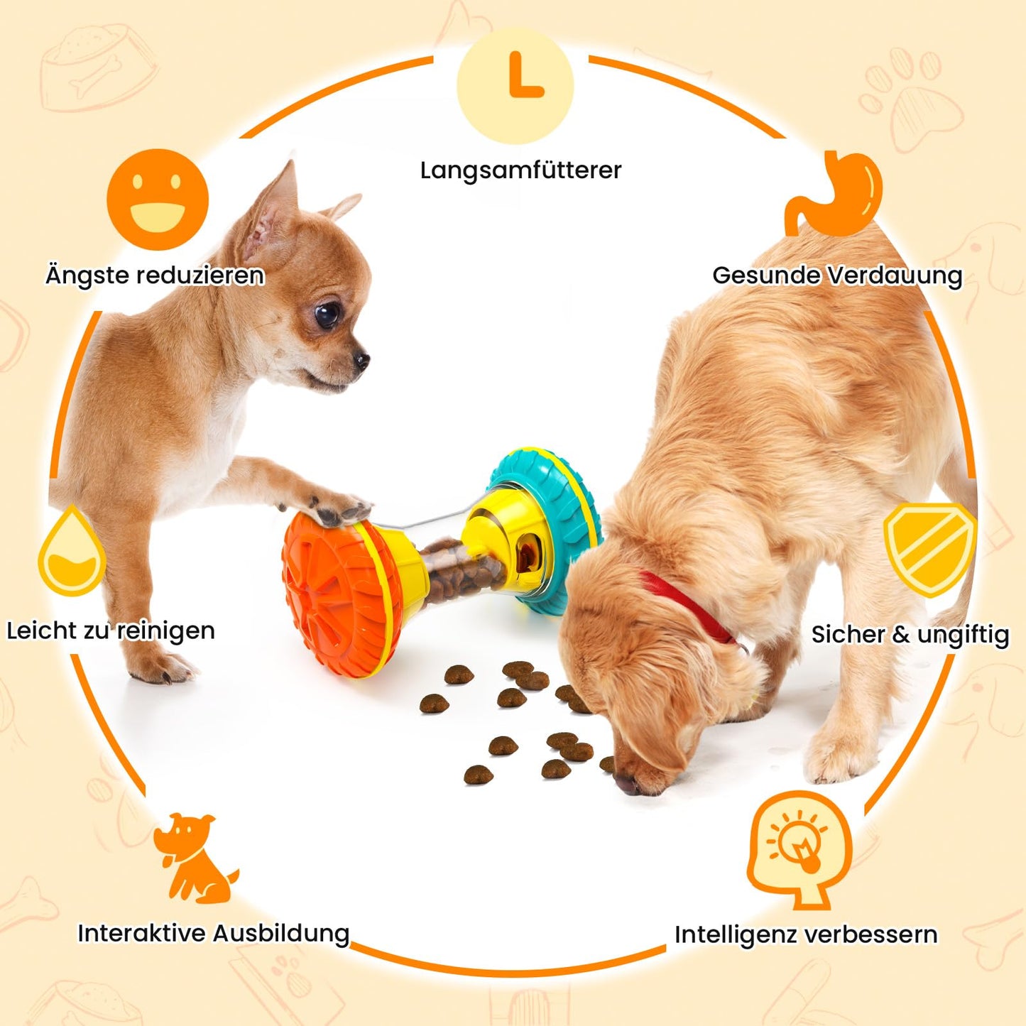 MateeyLife Intelligenzspielzeug für Hunde, hundespielzeug Interaktives mit Slow Feeder - Unzerstörbares Hundespielzeug zur geistigen Beschäftigung & Langsamfütterung - Lernspielzeug für Hunde