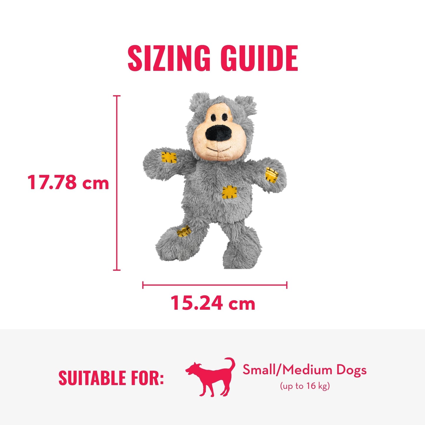 KONG Wild Knots Bear - Hundespielzeug aus Geknotetem Seil - Minimale Füllung - Für Kleine/Mittelgroße Hunde - Bär