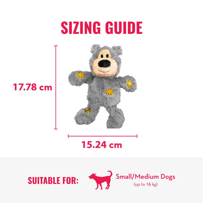 KONG Wild Knots Bear - Hundespielzeug aus Geknotetem Seil - Minimale Füllung - Für Kleine/Mittelgroße Hunde - Bär