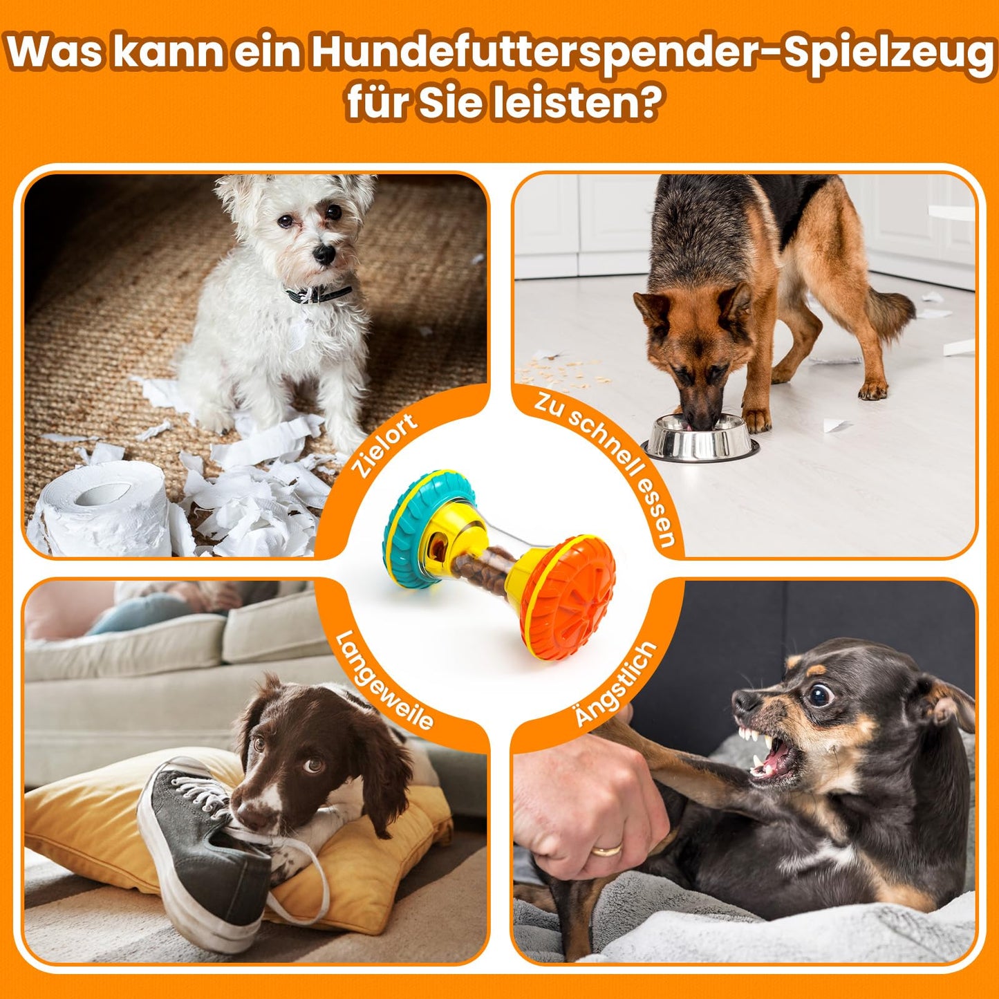 MateeyLife Intelligenzspielzeug für Hunde, hundespielzeug Interaktives mit Slow Feeder - Unzerstörbares Hundespielzeug zur geistigen Beschäftigung & Langsamfütterung - Lernspielzeug für Hunde