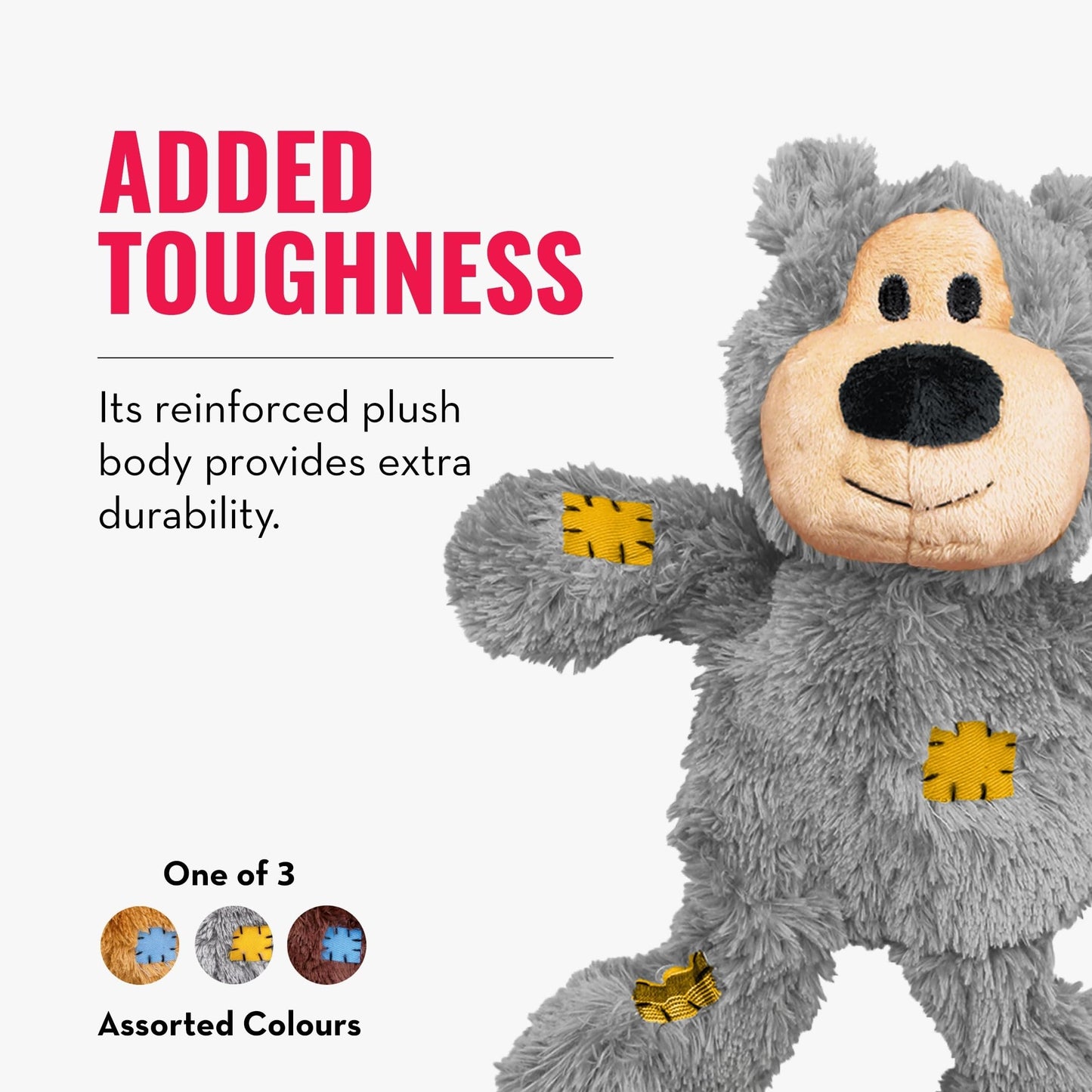 KONG Wild Knots Bear - Hundespielzeug aus Geknotetem Seil - Minimale Füllung - Für Kleine/Mittelgroße Hunde - Bär