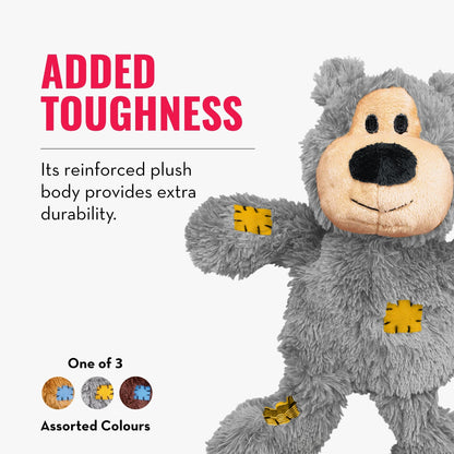 KONG Wild Knots Bear - Hundespielzeug aus Geknotetem Seil - Minimale Füllung - Für Kleine/Mittelgroße Hunde - Bär